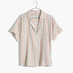NWOT Madewell Park Popover Shirt in Rainbow Stripe